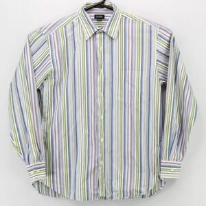 J Crew‎ Mens Button Up Long Sleeve Collared Shirt Size Medium Multicolor Striped